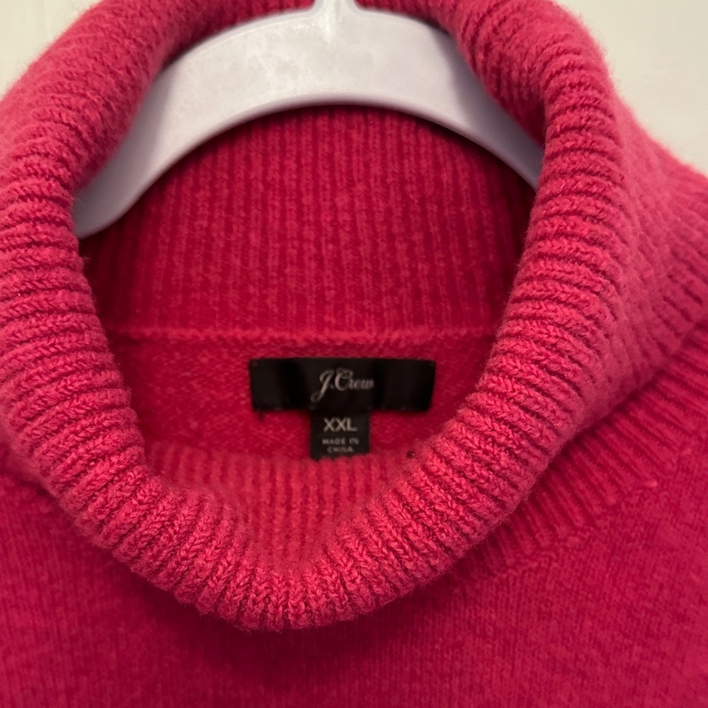 LIKE NEW J.Crew Pink Wool Blend Turtleneck Sweater Tunic - Picture 2 of 3